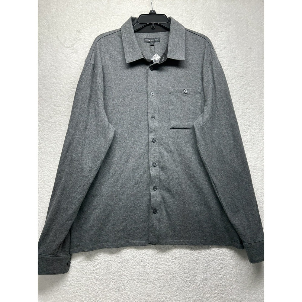 Linus Tech Tips Mens Size XL Gray 9-5 Collection Button Up Shirt (J11)